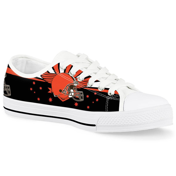 Women's Cleveland Browns Low Top Canvas Sneakers 001